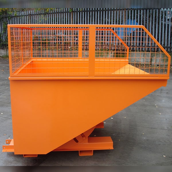 Combi Tipping Skip With Mesh Enclosure